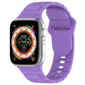 For Apple Watch 9 45mm Square Buckle Armor Style Silicone Watch Band(Purple)