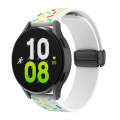 For Samsung Galaxy Watch 6 / 6 Classic Sports Rainbow Dots Magnetic Black Buckle Silicone Watch B...