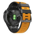 For Garmin Fenix 7 Pro 22mm Screw Buckle Diamond Texture Two Color Silicone Watch Band(Orange+Black)