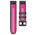 For Garmin Fenix 7 Pro 22mm Screw Buckle Diamond Texture Two Color Silicone Watch Band(Pink+Black)