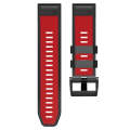 For Garmin Fenix 7 Pro 22mm Screw Buckle Diamond Texture Two Color Silicone Watch Band(Red+Black)