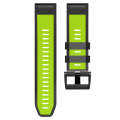 For Garmin Fenix 7 Pro 22mm Screw Buckle Diamond Texture Two Color Silicone Watch Band(Lime Green...