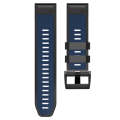 For Garmin Fenix 7 Pro 26mm Screw Buckle Diamond Texture Two Color Silicone Watch Band(Dark Blue+...