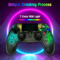 Crack Pattern RGB Light Wireless Game Controller for PS4 / PC / Android / iOS(White)
