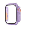 For Apple Watch Series 9 / 8 / 7 45mm Tempered Film Hybrid PC Integrated Watch Case(Light Purple ...