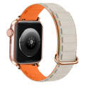For Apple Watch Ultra 49mm Reverse Buckle Magnetic Silicone Watch Band(Rose Buckle Starlight Orange)