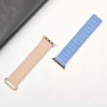 For Apple Watch Ultra 49mm Reverse Buckle Magnetic Silicone Watch Band(Rose Buckle Blue Pink)