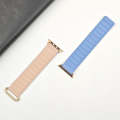 For Apple Watch SE 2022 40mm Reverse Buckle Magnetic Silicone Watch Band(Rose Buckle Blue Pink)