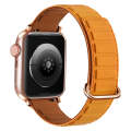 For Apple Watch 5 44mm Reverse Buckle Magnetic Silicone Watch Band(Rose Buckle Poppy Brown)