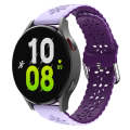For Samsung Galaxy Watch 6 / 6 Classic Two Color Plum Blossom Hollowed Silicone Watch Band(Lilac+...