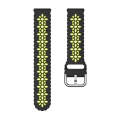 For Samsung Galaxy Watch 6 / 6 Classic Two Color Plum Blossom Hollowed Silicone Watch Band(Black+...