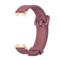 For Huawei Band 8 Mijobs Silicone Breathable Watch Band(Wine Red+Rose Gold)