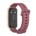 For Huawei Band 8 / 9 Mijobs Silicone Breathable Watch Band(Wine Red+Rose Gold)