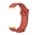 For Huawei Band 8 Mijobs Silicone Breathable Watch Band(Orange+Gold)