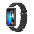 For Huawei Band 8 / 9 Mijobs Marine Silicone Breathable Watch Band(Black+Silver)