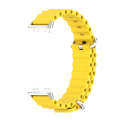 For Huawei Band 8 / 9 Mijobs Marine Silicone Breathable Watch Band(Yellow+Silver)