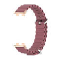For Huawei Band 8 Mijobs Marine Silicone Breathable Watch Band(Wine Red+Rose Gold)