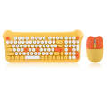 QW05 Mixed Color Portable 2.4G Wireless Keyboard Mouse Set(Yellow)