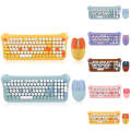 QW05 Mixed Color Portable 2.4G Wireless Keyboard Mouse Set(Yellow)