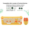 QW05 Mixed Color Portable 2.4G Wireless Keyboard Mouse Set(Yellow)