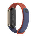 For Xiaomi Mi Band 8 Mijobs Dual Color Silicone Watch Band(Midnight Blue+Orange)