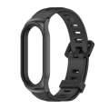 For Xiaomi Mi Band 8 Mijobs CS Case Flat Hole Silicone Watch Band(Black)
