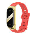 For Xiaomi Mi Band 8 Mijobs CS Case Flat Hole Silicone Watch Band(Red Gold)