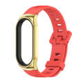 For Xiaomi Mi Band 8 Mijobs CS Case Flat Hole Silicone Watch Band(Red Gold)