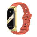 For Xiaomi Mi Band 8 Mijobs CS Case Flat Hole Silicone Watch Band(Orange Gold)