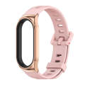 For Xiaomi Mi Band 8 Mijobs CS Case Flat Hole Silicone Watch Band(Pink Rose Gold)