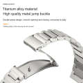 22mm Three Strains Jump Buckle Titanium Metal Watch Band(Black)