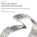 22mm Three Strains Uplift Jump Buckle Titanium Metal Watch Band(Titanium Gray)