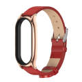 For Xiaomi Mi Band 8 Mijobs Plus Case Microfiber PU Leather Watch Band(Red Rose Gold)