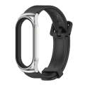 For Xiaomi Mi Band 8 Mijobs CS Case Silicone Watch Band(Black Silver)