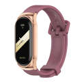 For Xiaomi Mi Band 8 Mijobs CS Case Silicone Watch Band(Wine Red Rose Gold)