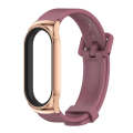 For Xiaomi Mi Band 8 Mijobs CS Case Silicone Watch Band(Wine Red Rose Gold)