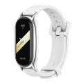 For Xiaomi Mi Band 8 Mijobs Plus Case Silicone Watch Band(White Silver)