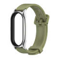 For Xiaomi Mi Band 8 Mijobs Plus Case Silicone Watch Band(Army Green Silver)