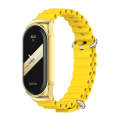 For Xiaomi Mi Band 8 Mijobs CS Case Marine Silicone Breathable Watch Band(Yellow Gold)