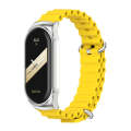 For Xiaomi Mi Band 8 Mijobs CS Case Marine Silicone Breathable Watch Band(Yellow Silver)