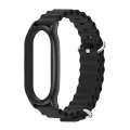 For Xiaomi Mi Band 8 Mijobs Plus Case Marine Silicone Breathable Watch Band(Black)