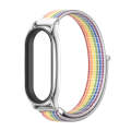 For Xiaomi Mi Band 8 Mijobs Plus Case Breathable Nylon Loop Watch Band(Colorful Silver)