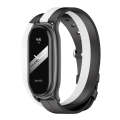 For Xiaomi Mi Band 8 Mijobs Plus Case Double-Loop Leather Watch Band(Black+White)