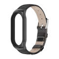 For Xiaomi Mi Band 8 Mijobs CS Case Genuine Leather Top Layer Cowhide Watch Band(Black)