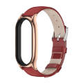 For Xiaomi Mi Band 8 Mijobs Plus Case Genuine Leather Watch Band(Red Rose Gold)