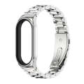 For Xiaomi Mi Band 8 Mijobs CS Case Three Bead Metal Stainless Steel Watch Band(Silver)