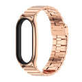 For Xiaomi Mi Band 8 Mijobs Plus Case Bamboo Buckle Metal Watch Band(Rose Gold)