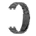 For Huawei Band 8 Mijobs Three Bead Bamboo Stainless Steel Watch Band(Black)