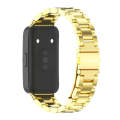For Huawei Band 8 Mijobs Three Bead Bamboo Stainless Steel Watch Band(Gold)