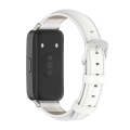 For Huawei Band 8 / 9 Mijobs Cowhide Leather Watch Band(White Silver)
